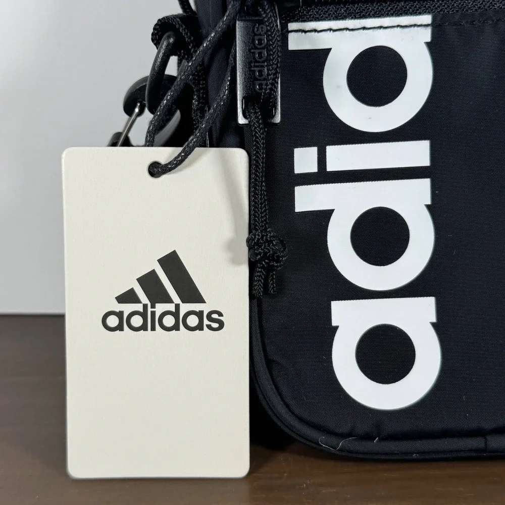 Adidas Core Festival Crossbody Bag Logo Adjustable Strap Black White OS NEW